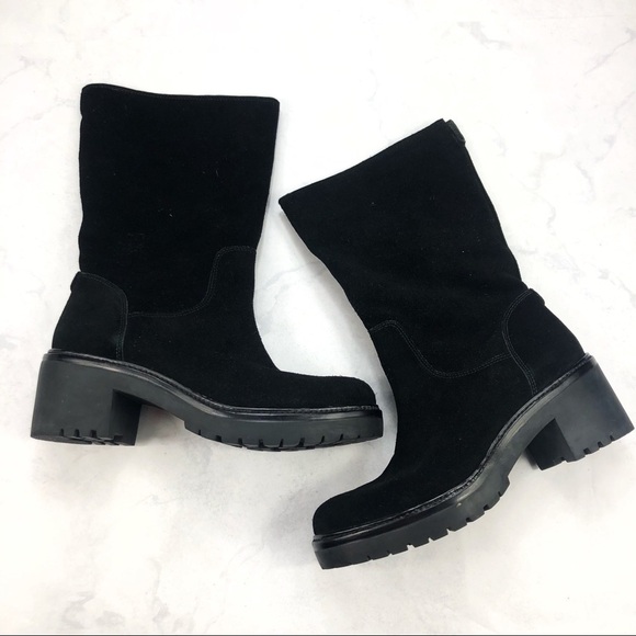 [MK] Black Suede Heel Boots - Picture 3 of 4